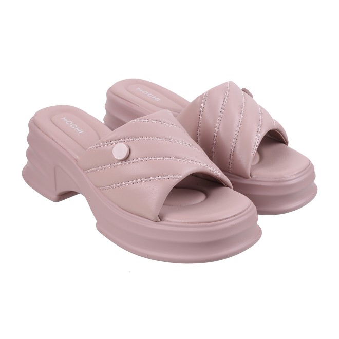 Mochi Women Pink Casual Slip Ons