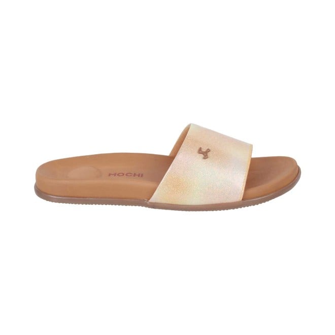 Mochi Women Tan Casual Slippers (SKU: 41-201-23-36)