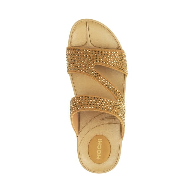 Mochi Women Antique-Gold Casual Slip Ons (SKU: 41-226-28-36)