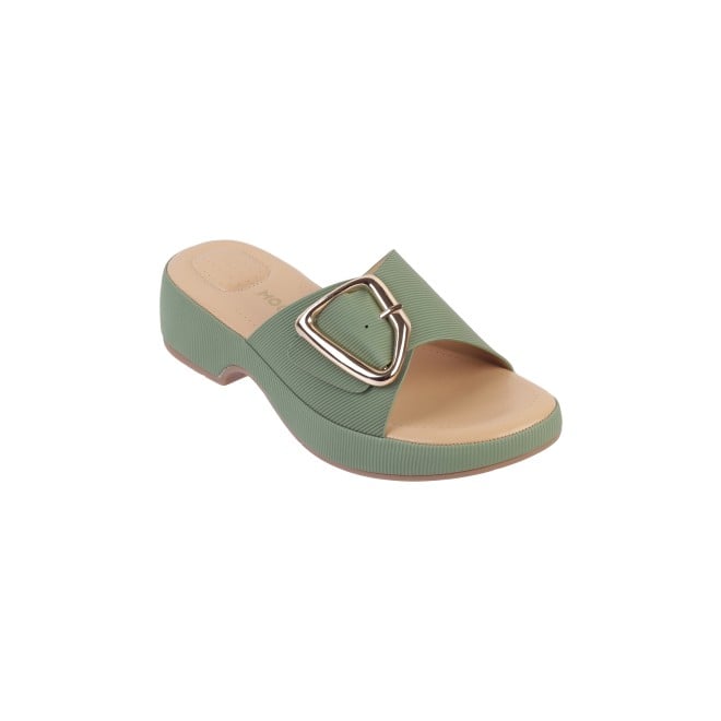 Mochi Women Green Casual Slip Ons (SKU: 41-228-21-36)