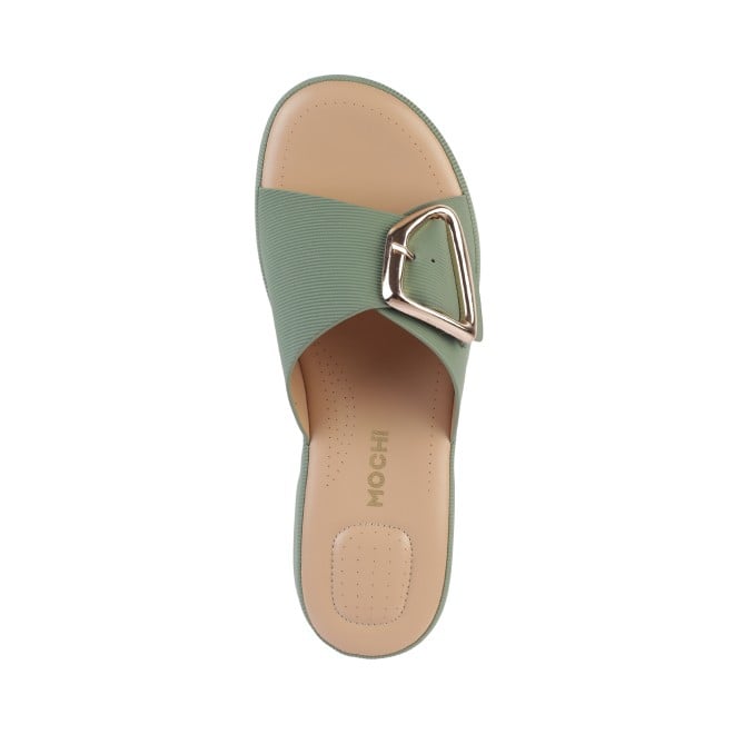 Mochi Women Green Casual Slip Ons (SKU: 41-228-21-36)