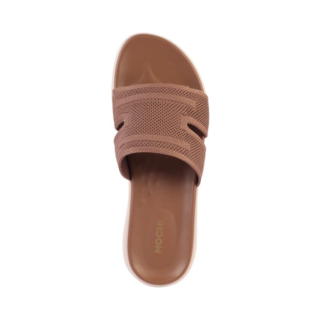 Mochi Women Tan Casual Slip Ons (SKU: 41-257-23-36)