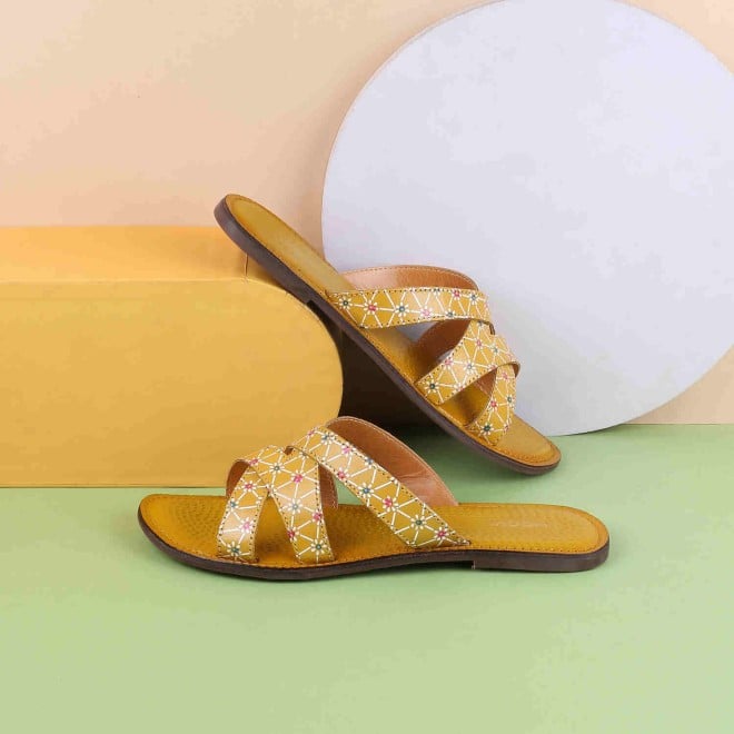 Mochi Women Yellow Casual Sandals (SKU: 41-259-33-36)