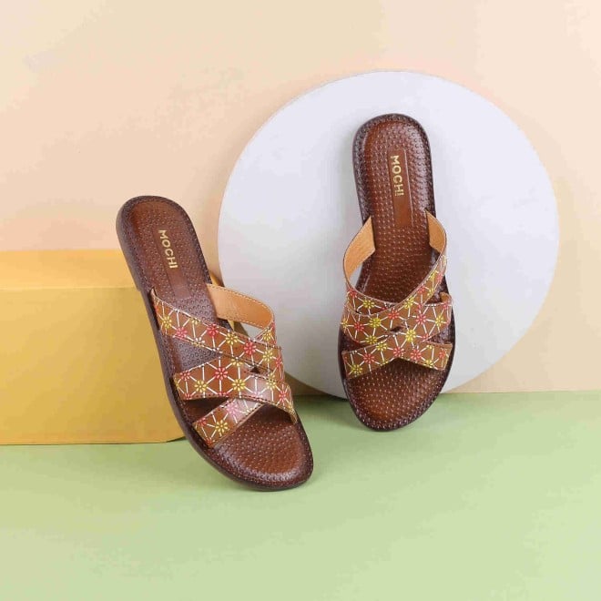 Mochi Women Rust Casual Sandals