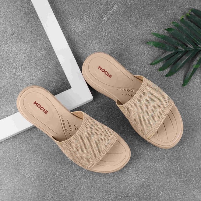 Mochi Women Beige Casual Slides (SKU: 41-263-20-36)