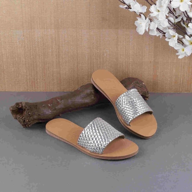 Mochi Women Silver Casual Mules