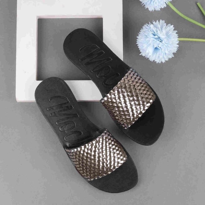 Mochi Women Gun-metal Casual Mules