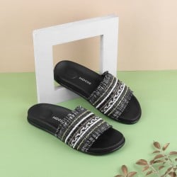 Women Black Casual Slippers