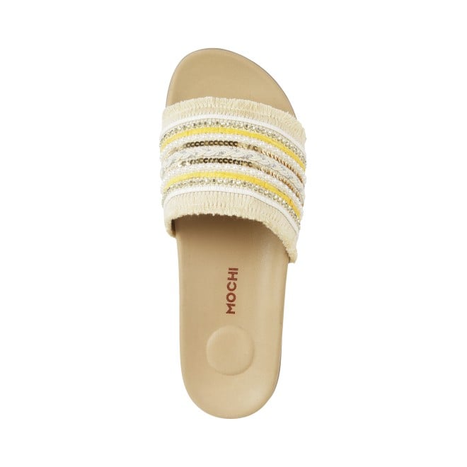 Mochi Women Beige Casual Slippers (SKU: 41-275-20-36)