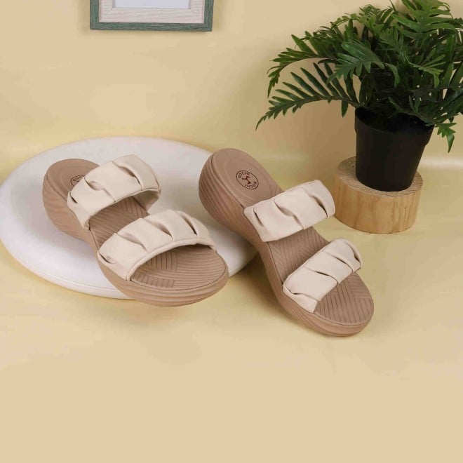 Mochi Women Beige Casual Mules (SKU: 41-282-20-37)