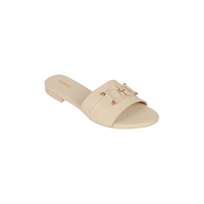 Mochi Women Beige Casual Slides (SKU: 41-287-20-36)