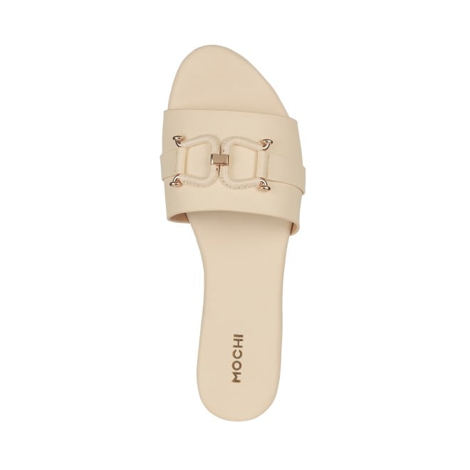 Mochi Women Beige Casual Slides (SKU: 41-287-20-36)