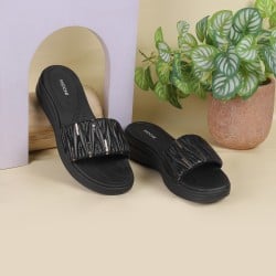 Women Black Casual Slip Ons