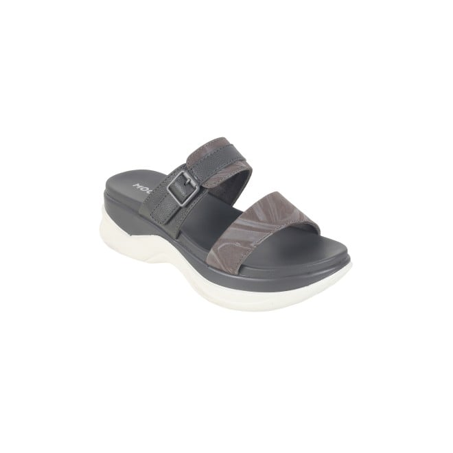 Mochi Women Grey Casual Slip Ons