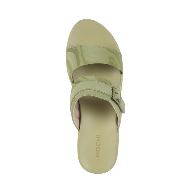 Mochi Women Green Casual Slip Ons (SKU: 41-326-21-36)