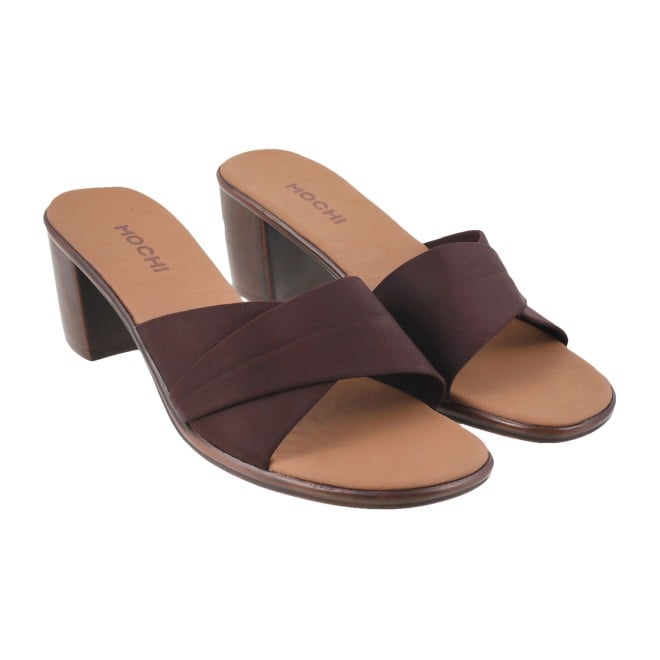 Mochi Women Brown Casual Slides