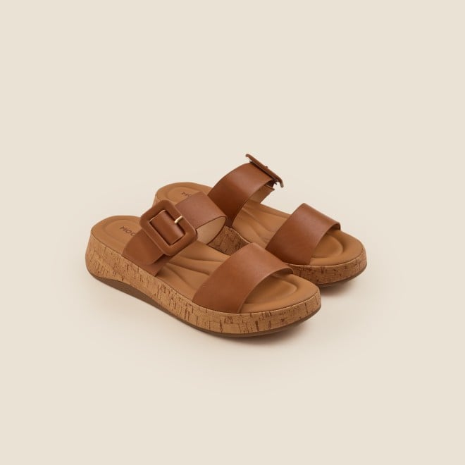 Mochi Women Tan Casual Slip Ons (SKU: 41-364-23-36)