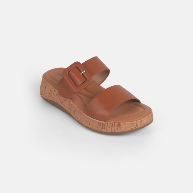 Mochi Women Tan Casual Slip Ons