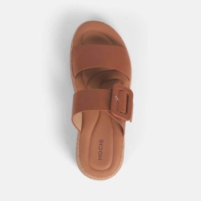 Mochi Women Tan Casual Slip Ons (SKU: 41-364-23-36)