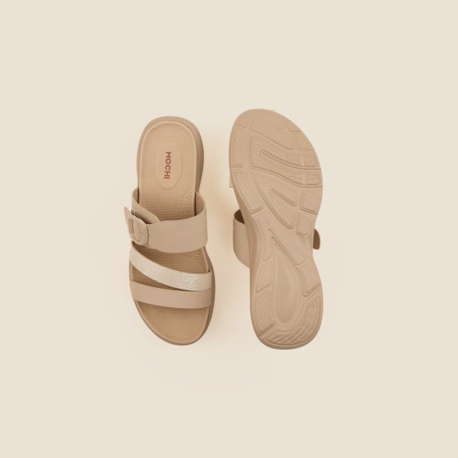 Mochi Women Beige Casual Slip Ons (SKU: 41-365-20-36)