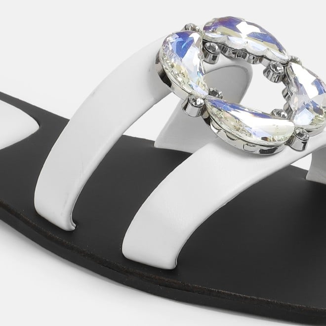 Mochi Women White Casual Slip Ons (SKU: 41-374-16-36)