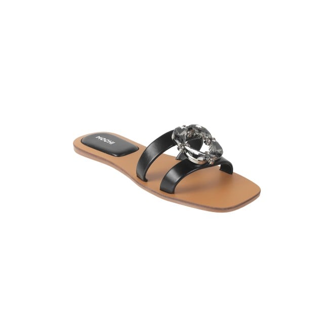 Mochi Women Black Casual Slip Ons