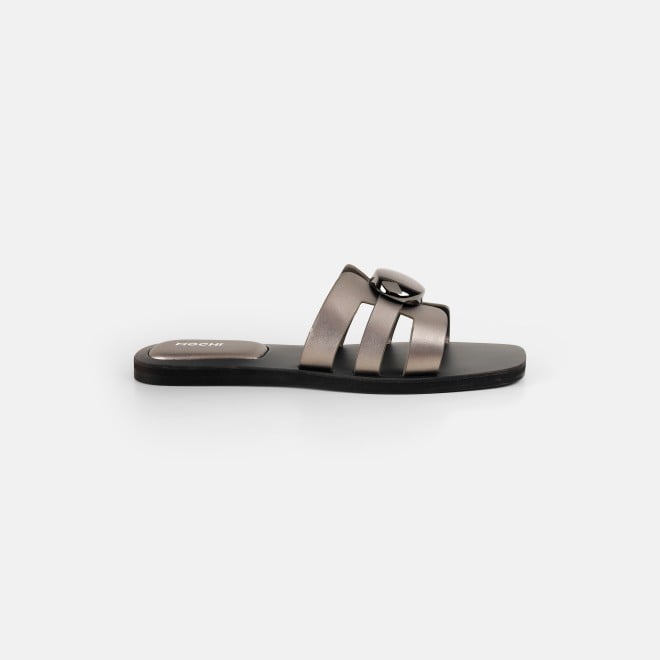 Mochi Women Gun-metal Casual Slippers (SKU: 41-375-29-36)