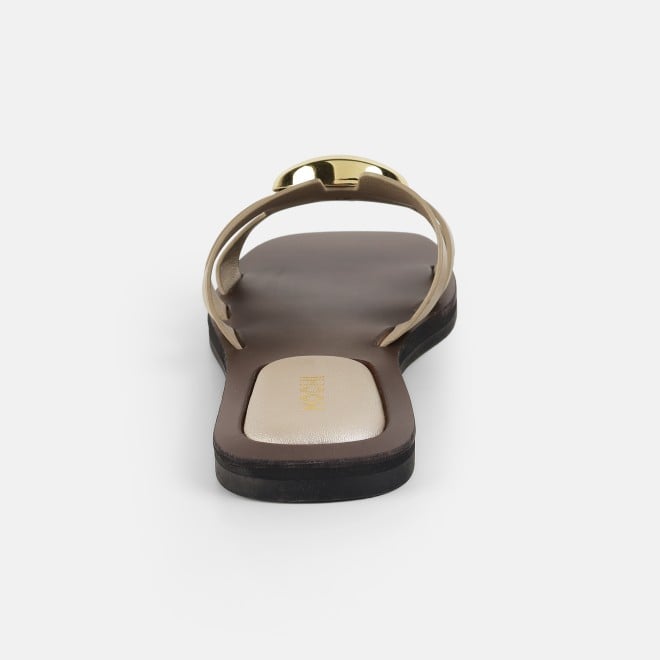 Mochi Women Gold Casual Slippers (SKU: 41-375-15-36)