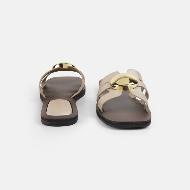 Mochi Women Gold Casual Slippers (SKU: 41-375-15-36)