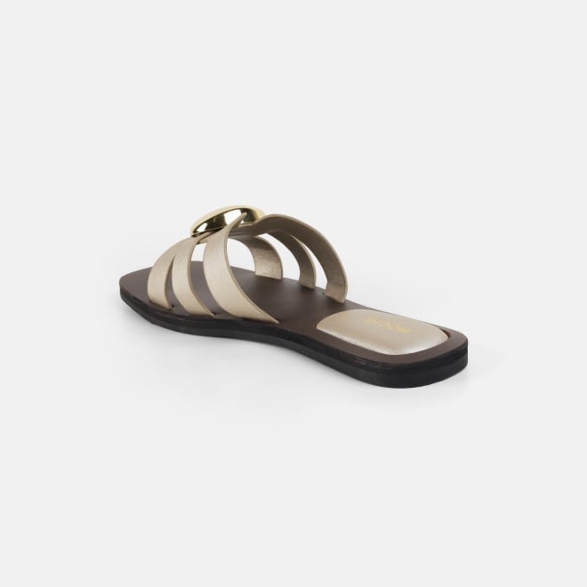 Mochi Women Gold Casual Slippers (SKU: 41-375-15-36)