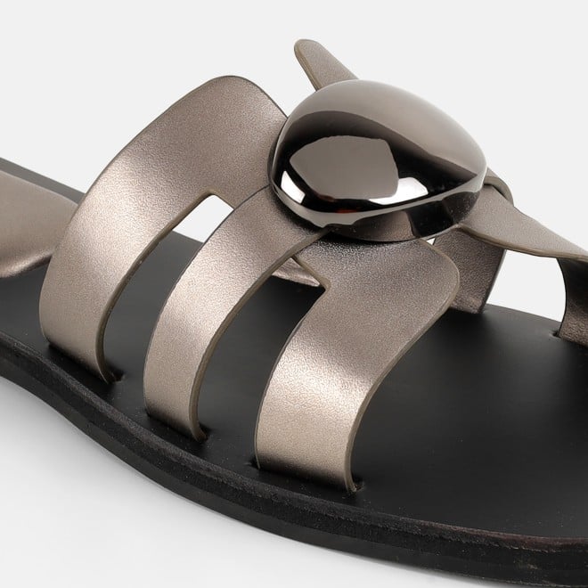 Mochi Women Gun-metal Casual Slippers (SKU: 41-375-29-36)