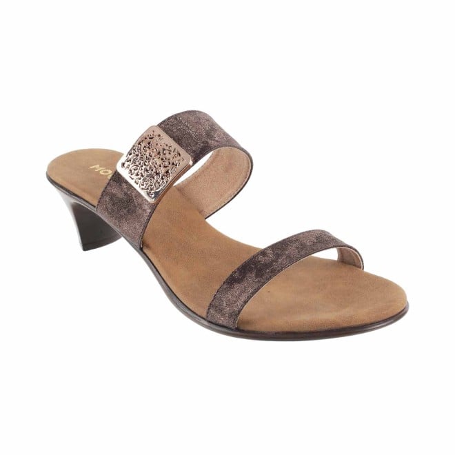 Mochi Brown Casual Slides for Women