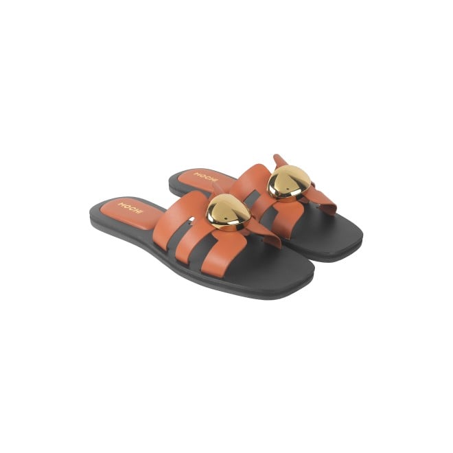 Mochi Women Tan Casual Slippers (SKU: 41-375L-23-42)