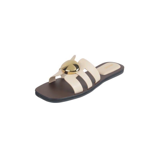 Mochi Women Beige Casual Slippers (SKU: 41-375L-20-42)