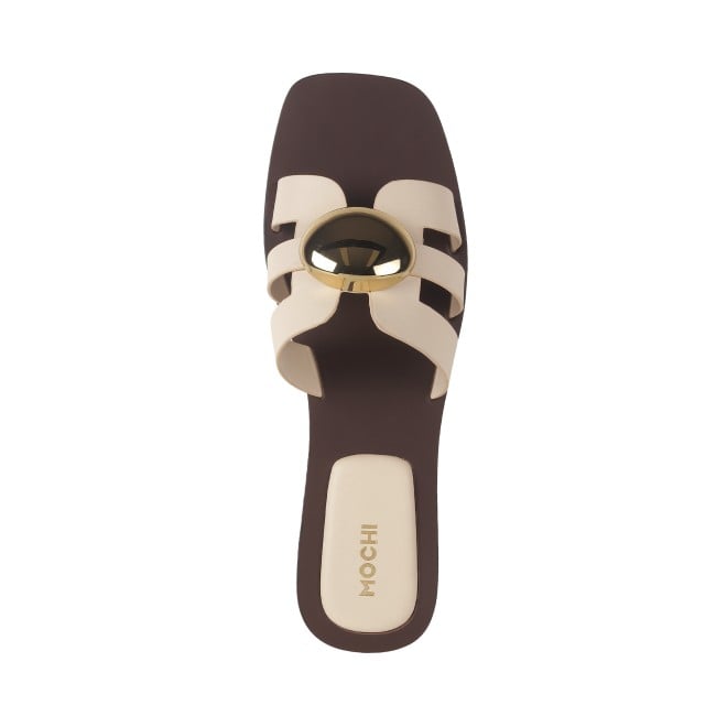 Mochi Women Beige Casual Slippers (SKU: 41-375L-20-42)