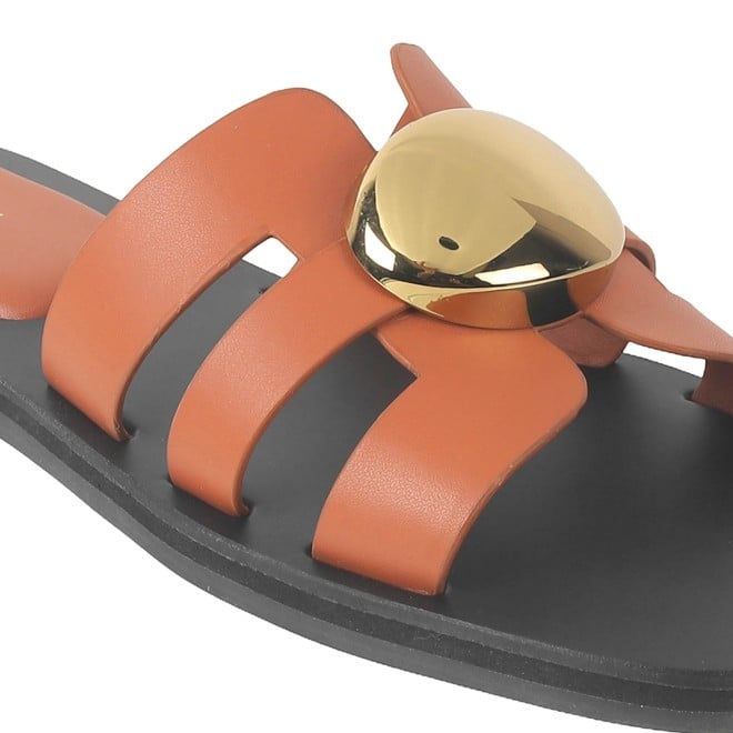 Mochi Women Tan Casual Slippers (SKU: 41-375L-23-42)