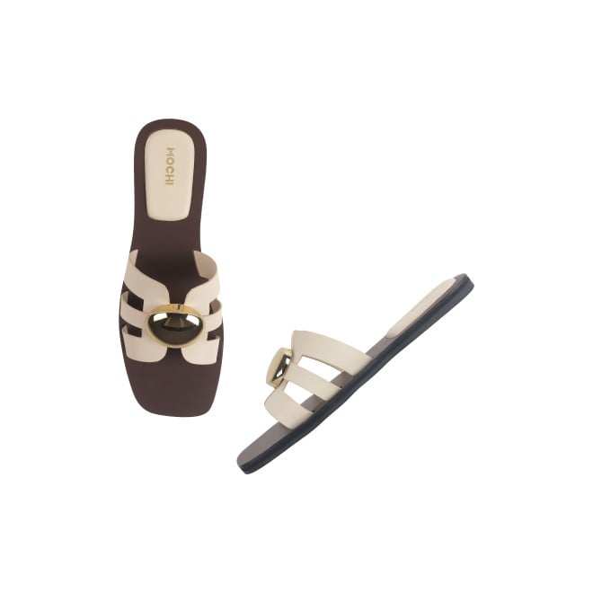 Mochi Women Beige Casual Slippers (SKU: 41-375L-20-42)