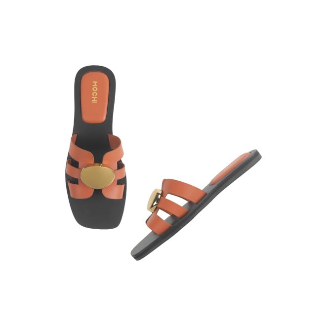 Mochi Women Tan Casual Slippers (SKU: 41-375L-23-42)