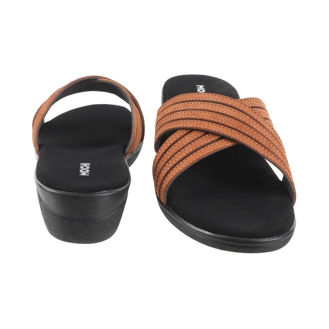 Mochi Women Tan Casual Slip Ons (SKU: 41-3837L-23-42)