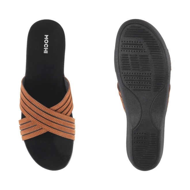 Mochi Women Tan Casual Slip Ons (SKU: 41-3837L-23-42)