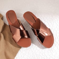 Women Bronze Casual Slides