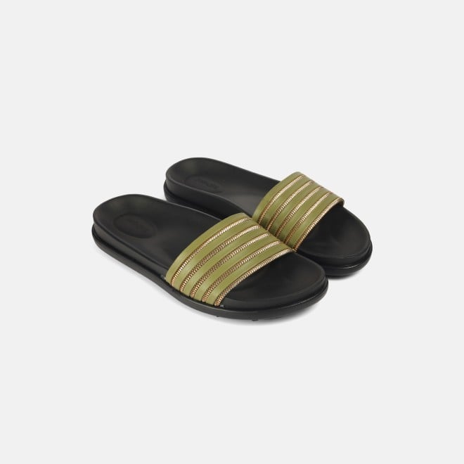 Mochi Women Green Casual Slip Ons (SKU: 41-402-21-36)