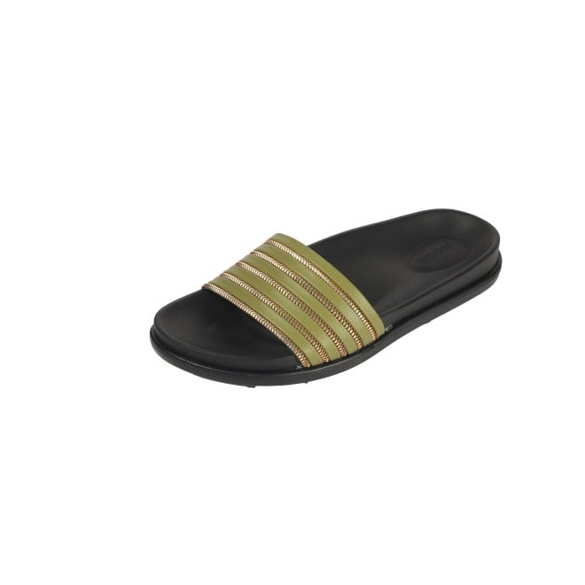 Mochi Women Green Casual Slip Ons (SKU: 41-402-21-36)