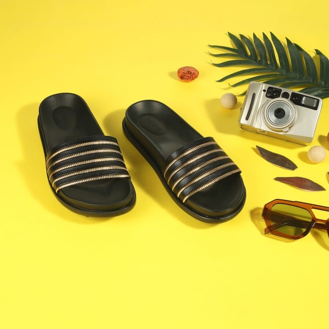 Mochi Women Black Casual Slip Ons