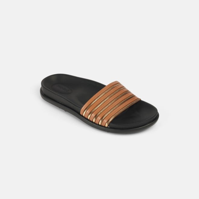 Mochi Women Tan Casual Slip Ons (SKU: 41-402-23-36)