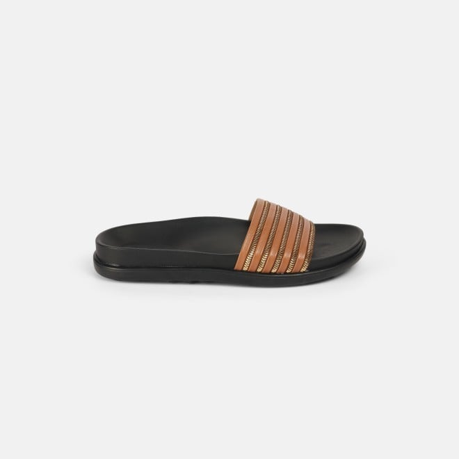Mochi Women Tan Casual Slip Ons (SKU: 41-402-23-36)