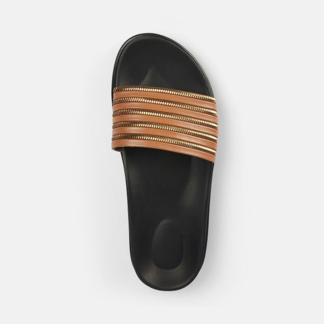 Mochi Women Tan Casual Slip Ons (SKU: 41-402-23-36)