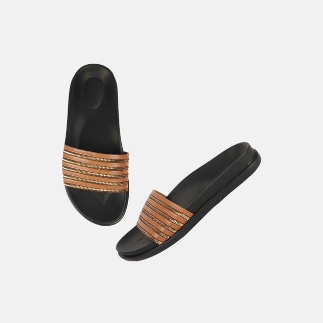Mochi Women Tan Casual Slip Ons (SKU: 41-402-23-36)