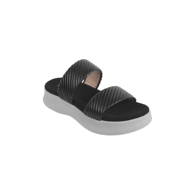 Mochi Women Black Casual Slip Ons