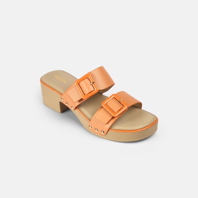 Mochi Women Orange Casual Slip Ons (SKU: 41-407-25-36)